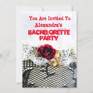 Pretty wedding garter girly bachelorette party invitation