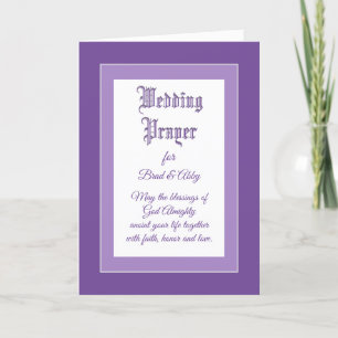 Pretty Wedding prayer custom card
