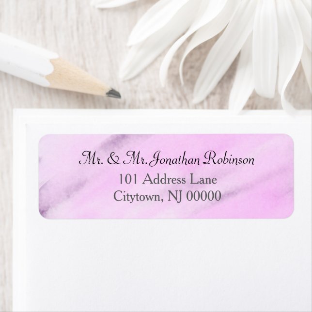 Pretty Wedding Violet Purple Watercolor Wash (Insitu)