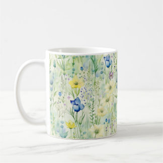 Pretty Whimsical Boho Wildflower Floral Pastel  Coffee Mug