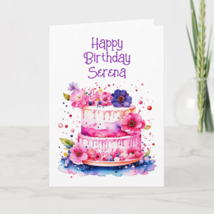 Pretty Whimsical Personalised Girl's Birthday Card
