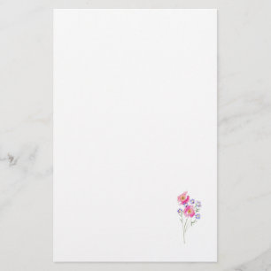 Pretty Whimsical Pink Floral Stationery