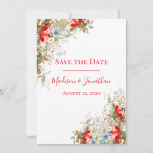 Pretty Whimsy Wild Flowers Script Wedding Save The Date