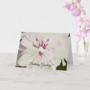 Pretty White and Pink Flower Birthday Card