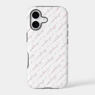 Pretty White and Rose Gold Handwritten Script Name
