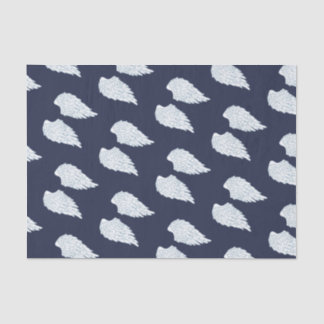 Pretty White Angel Wings & Navy Tissue Paper