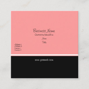 Pretty White Black Peach Functional Girly  Elegant Square Business Card