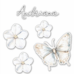 Pretty White Blue Butterfly Bridal Shower