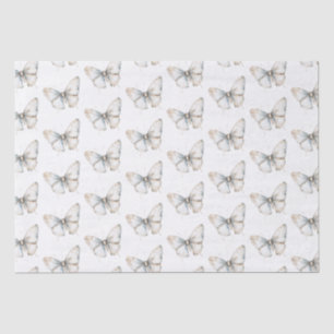 Pretty White Butterfly Bridal Shower Tissue Paper