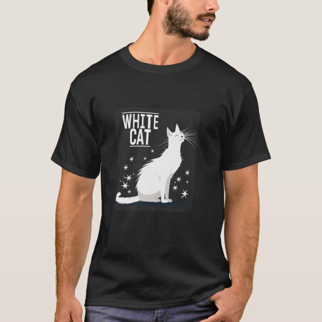 Pretty white Cat Statement Costume for Boys and Gi T-Shirt (Front)