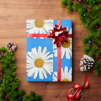 Pretty White Daisy Flower Blossom - Floral Fashion Wrapping Paper