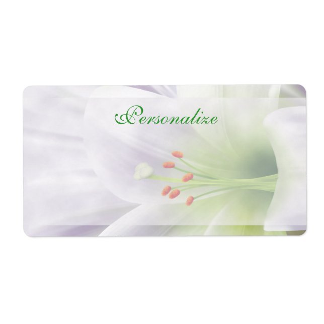 Pretty White Easter Lily Labels (Front)