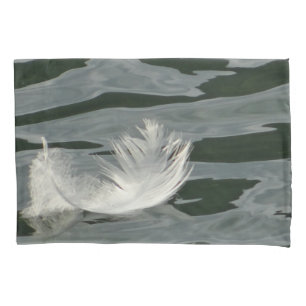 Pretty white feather pillowcase