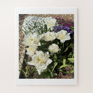 Pretty white flowers floral jigsaw puzzle