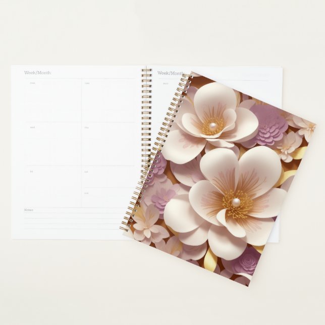 Pretty White Flowers Planner (Display)