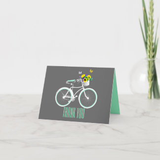 Pretty White Girly Bicycle Thank You Note Card