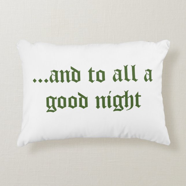 Pretty white & green Christmas accent pillow (Front)
