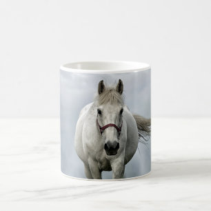 Pretty White Horse Cloud Photo Coffee Mug