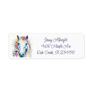 Pretty White Horse Floral Personalised 