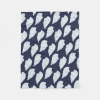 Pretty White & Navy Angel Wings