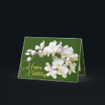 Pretty White Orchids Green Backdrop Happy Birthday Card<br><div class="desc">Gorgeous white and pink orchid flowers with yellow centres against a green-coloured background. The flowers cover the front of this card which can be used as a thank you card, a birthday card, or any other card of your choice. Customise it with your text and/or pictures to make it one-of-a-kind!...</div>