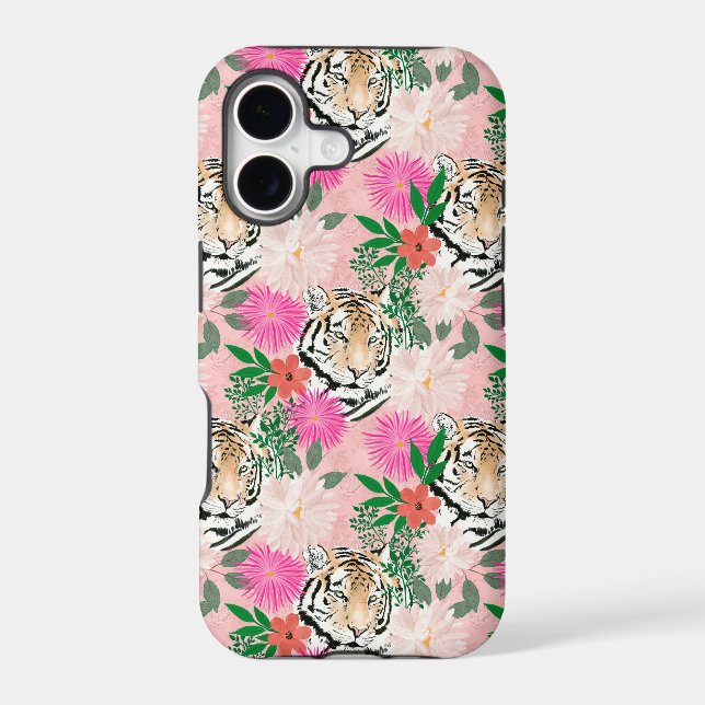 Pretty White Pink Tiger Floral Painting (Back)