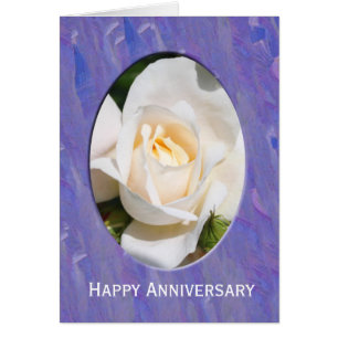 pretty white rose flower happy anniversary