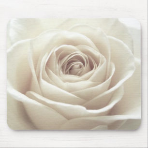 Pretty white rose mouse mat