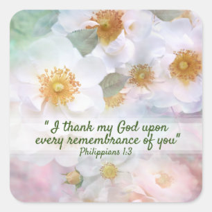 Pretty White Roses Square Sticker