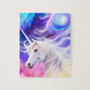 Pretty White Unicorn Jigsaw Puzzle