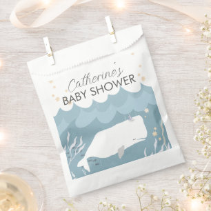 Pretty White Whale Baby Shower Favour Bags
