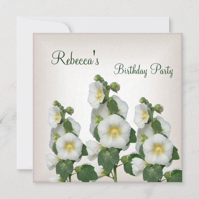 Pretty White Yellow Flowers Cream White Invitation (Front)