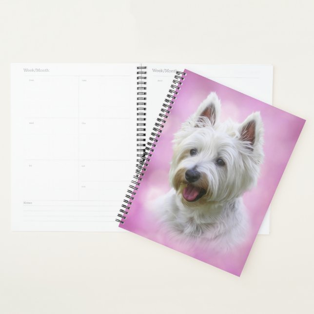 Pretty White Yorkie Planner (Display)