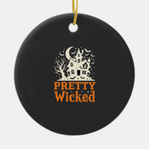 Pretty Wicked Halloween Haunted House_1 Ceramic Tree Decoration