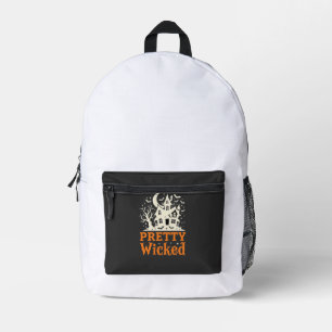 Pretty Wicked Halloween Haunted House_1 Printed Backpack