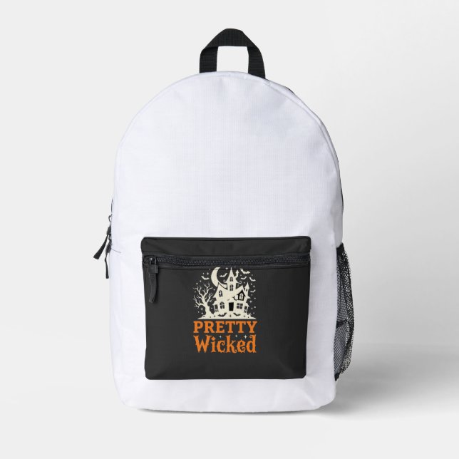 Pretty Wicked Halloween Haunted House_1 Printed Backpack (Front)
