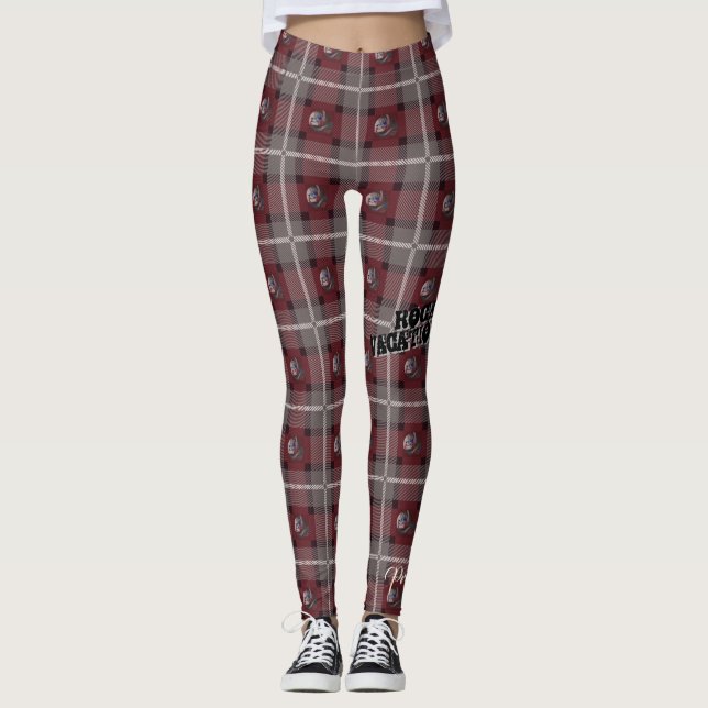 Pretty Wicked "Siren Plaid" Leggings - Merlot (Front)