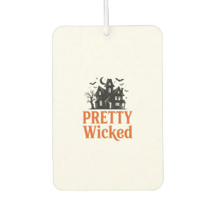 Pretty Wicked Vintage Halloween Haunted House Shir Car Air Freshener