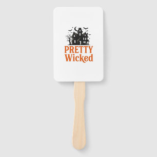Pretty Wicked Vintage Halloween Haunted House Shir Hand Fan