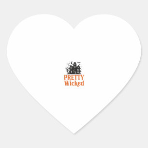 Pretty Wicked Vintage Halloween Haunted House Shir Heart Sticker