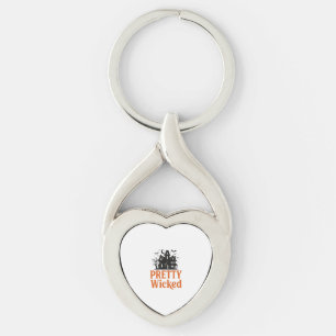 Pretty Wicked Vintage Halloween Haunted House Shir Key Ring