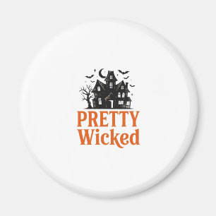 Pretty Wicked Vintage Halloween Haunted House Shir Magnet