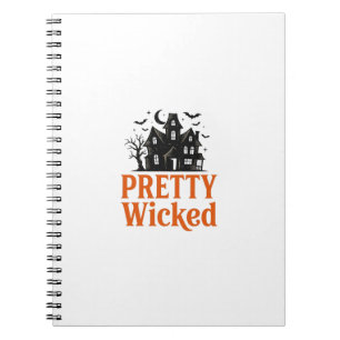 Pretty Wicked Vintage Halloween Haunted House Shir Notebook