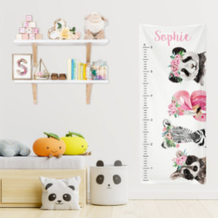 Pretty Wild Animals   Vinyl Growth Chart Banner