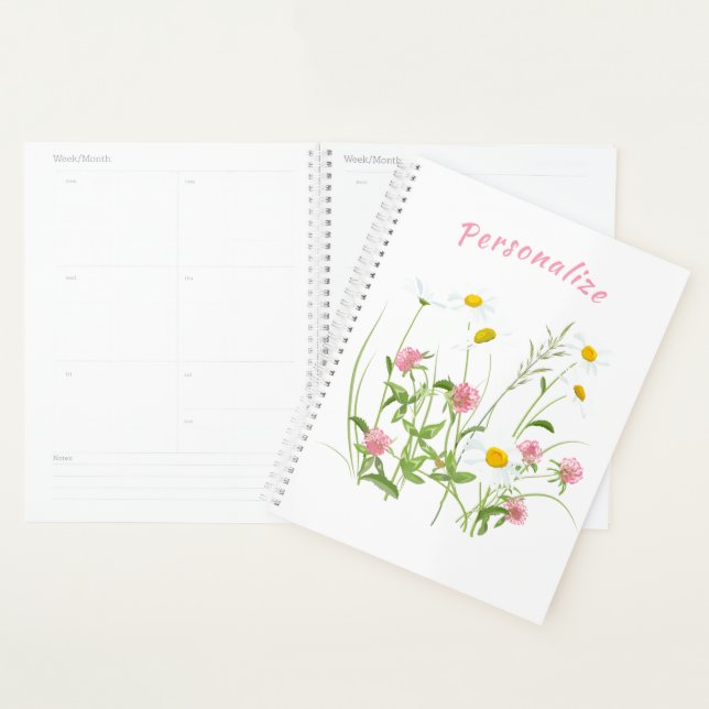 Pretty Wild Flowers Daisy Carnation Personalised Planner (Display)