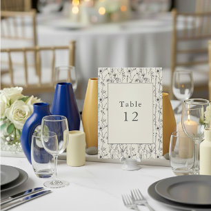 Pretty wild flowers table number