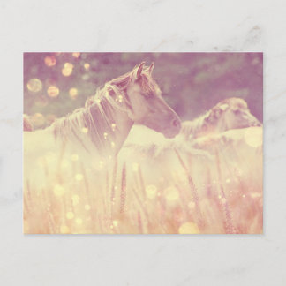 Pretty Wild Mustang Gold Sparkles Horse Postcard