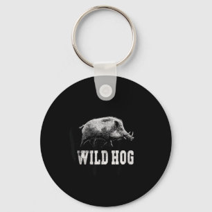 Pretty Wild Pig Look for Hog and Animals Lovers Key Ring