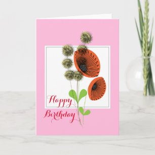 Pretty Wild Red Poppy Flowers Card