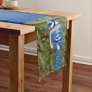 Pretty Wilderness Blue Jay Short Table Runner